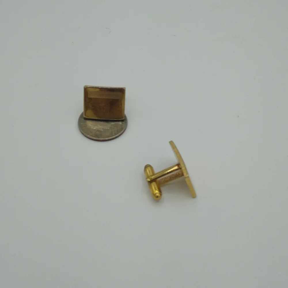 Flex Let Quality Engraved Gold tone Signed Cufflinks Midcentury Vintage